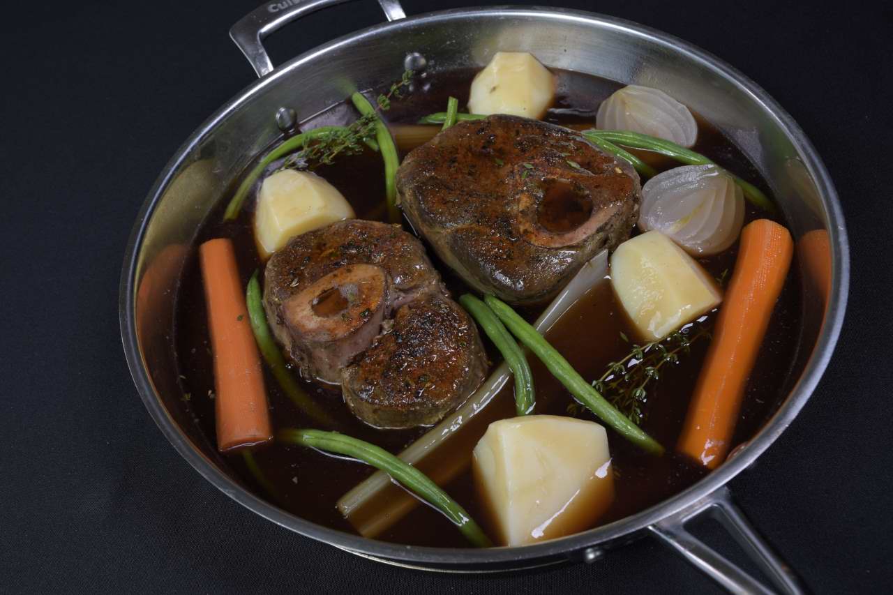 Sous Vide: Pot-Au-Feu with Beef Shanks, Root Vegetables, Sofrito Broth