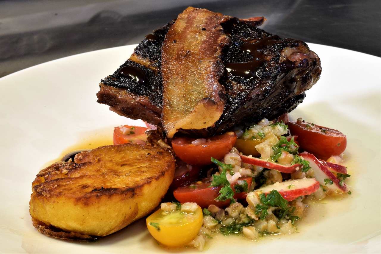 Sous Vide: Beef Skirt Steak, Bacon, Dark Side BBQ Sauce