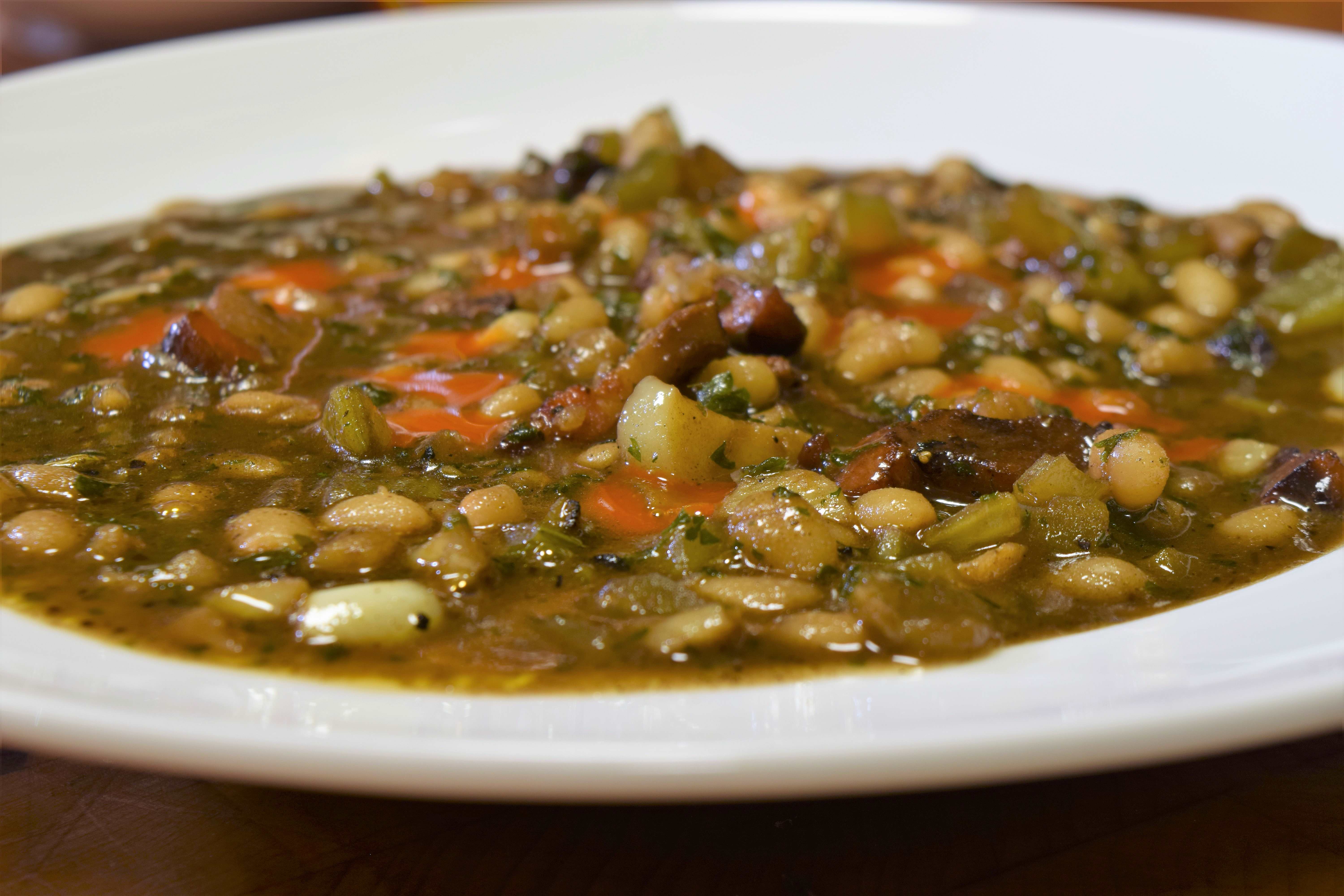 Sous Vide White Beans; Ragout with Bacon and Celery