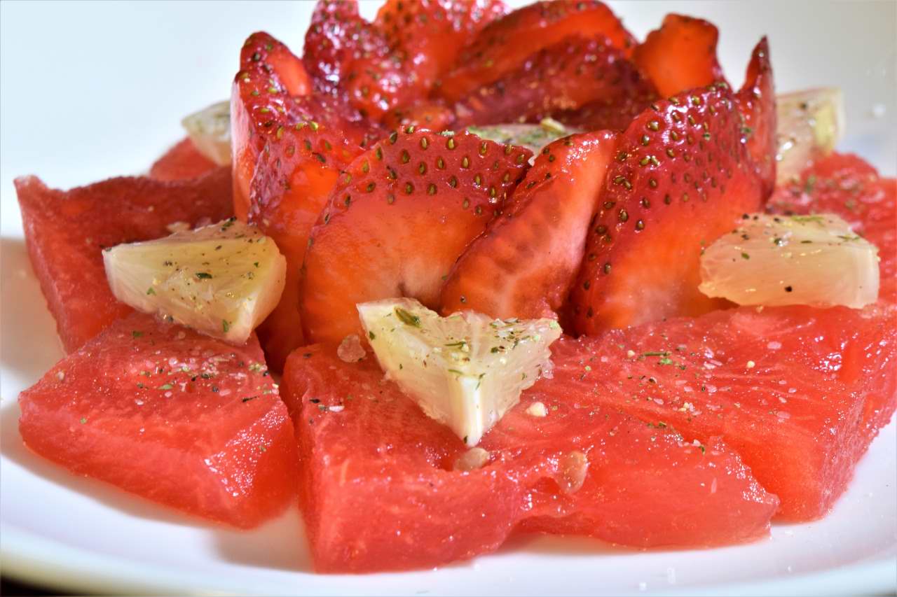 Sous Vide Watermelon/Strawberries